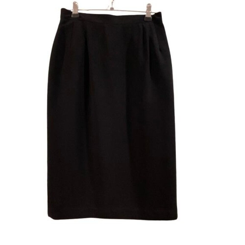 Women's 6 Petite Skirt Joan Leslie Black Knee Length Fully Lined